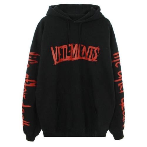 VETEMENTS 12주년 여성 월드 투어 후드티 UA52TR910R BLACK/RED_이미지