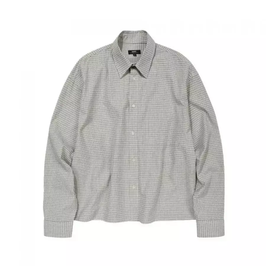 카네이테이 KANEITEI HERITAGE MINIMAL CROPPED CHECK SHIRTS CREAM K26S-TOS-532-CR 4