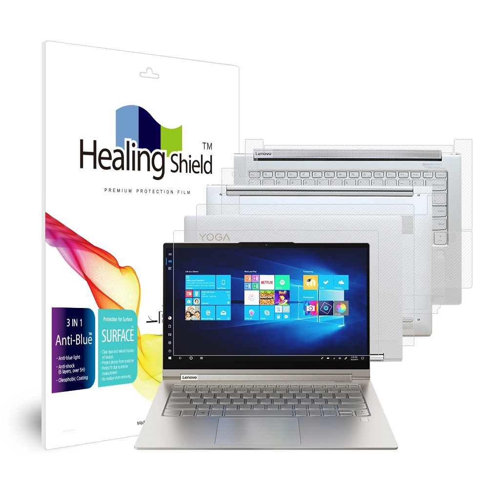 폰트리 힐링쉴드 레노버 요가 C940-14IIL 블루라이트차단 (액정보호필름 + 외부보호필름 3종 세트)_이미지