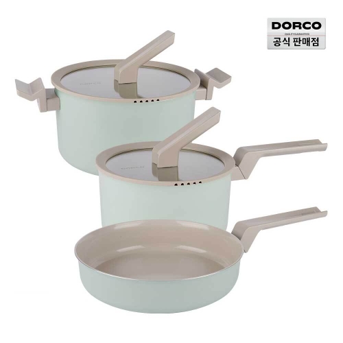 마린 민트 IH 세라믹 프라이팬 냄비 3종세트 (팬24+편수20+양수24)