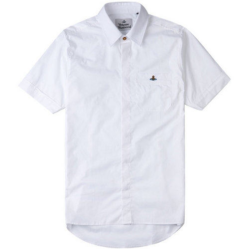 비비안웨스트우드 로고 클래식 반팔 셔츠 24010004 W009Q (A401, 화이트)_이미지