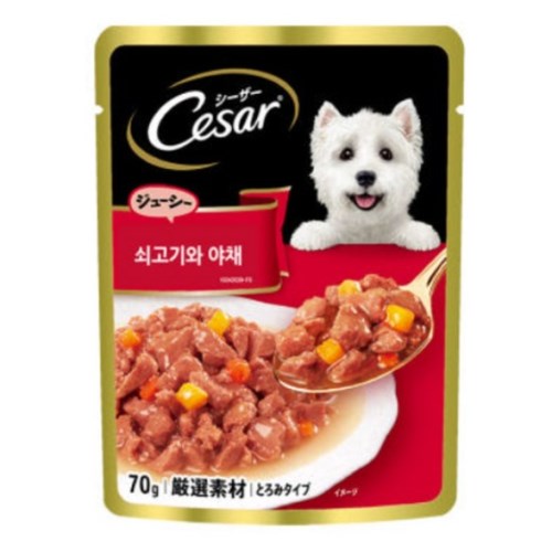 시저 파우치 쇠고기와 야채 70g (16개)_이미지
