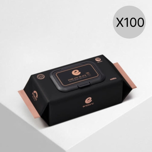 앙블랑 세이프 블랙 물티슈 캡형 70매 (100팩)_이미지