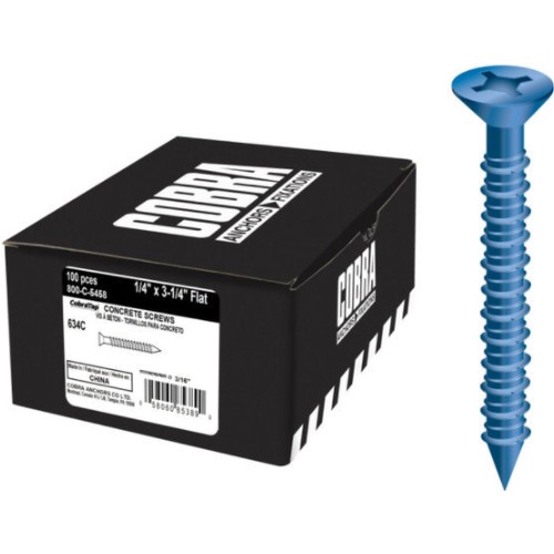 코브라 평면헤드 콘크리트피스 6.4 x 69.8mm (100pcs)_이미지
