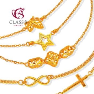 클래스에스 순금24K CHU 디자인3 별 십자가 데일리 팔찌 7.5g 31632892