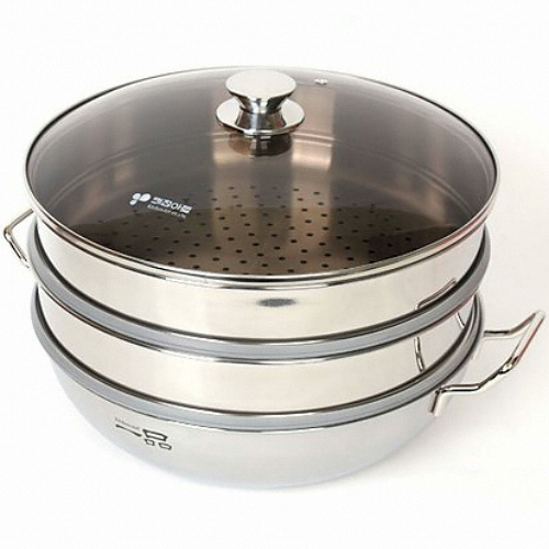 키친아트 일품 통3중 3단 찜냄비 (33cm)