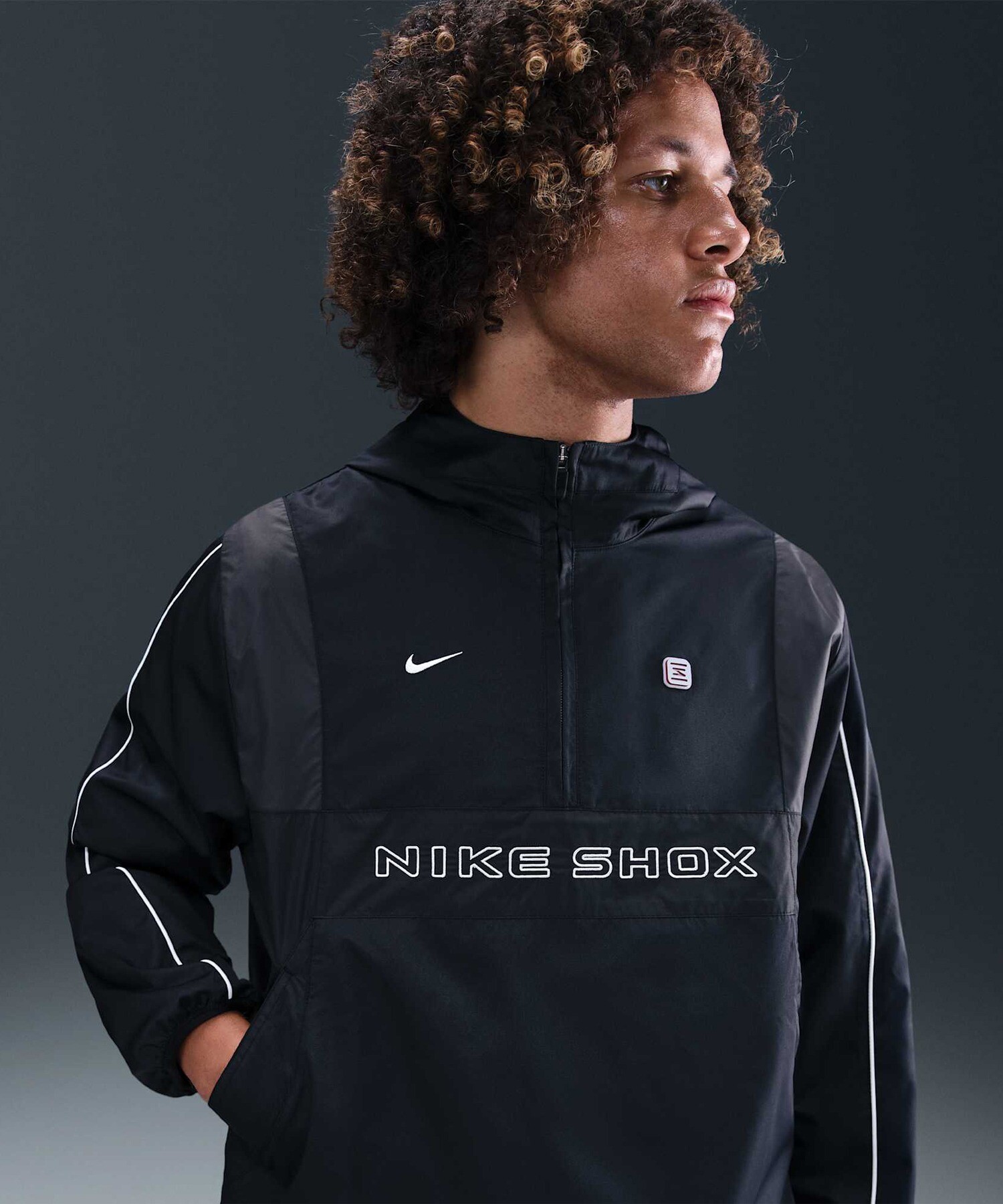 스포츠웨어 SHOX 우븐 하프집 재킷 M 블랙 앤트러사이트 IH0652-010 5816