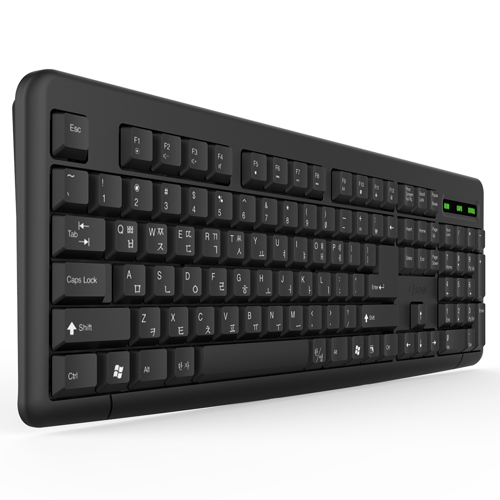 QSENN K1000 무선키보드 (블랙, 키스킨 포함)_이미지