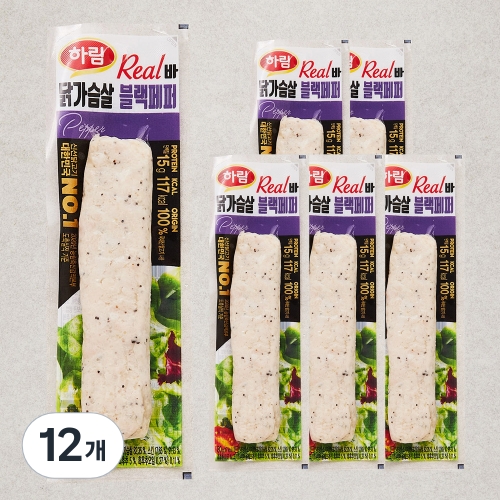 하림 하림이닭 닭가슴살 리얼바 블랙페퍼 80g (12개)