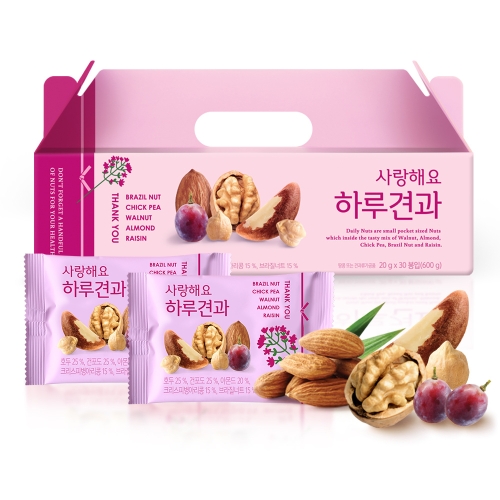 선명농수산 썬넛트 하루견과 사랑해요 선물세트 20g 30개입 (1개)