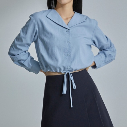 윙카라 크랍 블라우스 MIWBLC923G-T