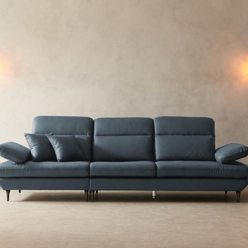 동서가구 솔트 켈리 천연통가죽 소파 4인용 (스툴별도)