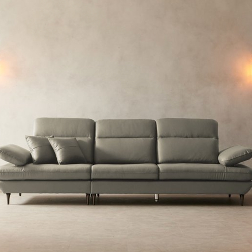 동서가구 솔트 켈리 천연통가죽 소파 4인용 (스툴별도)_이미지