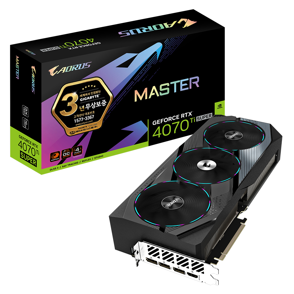 GIGABYTE AORUS 지포스 RTX 4070 Ti SUPER MASTER D6X 16GB 제이씨현