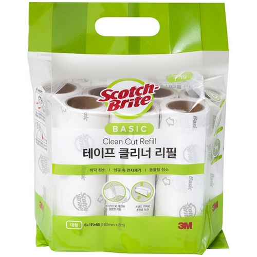 3M 스카치브라이트 ㅤ베이직 테이프클리너 대형 리필 7롤 (1개)_이미지
