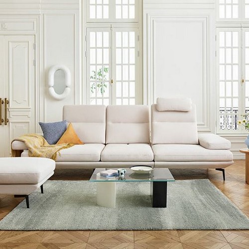 에싸 프레소 스윙기능 리브 패브릭 소파 4인용 (스툴포함)_이미지