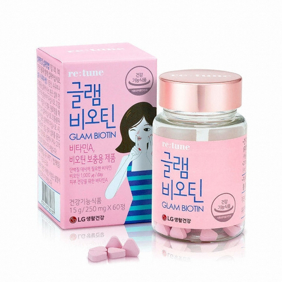 LG생활건강 리튠 글램 비오틴 60정 (1개)