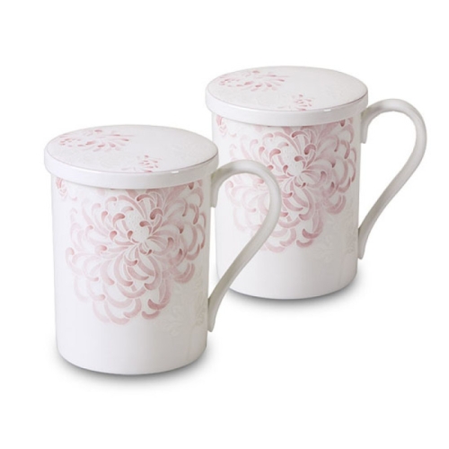한국도자기 국화문 뚜껑머그 380ml (2개)_이미지