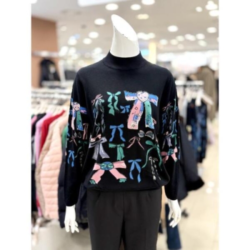 트리아나 소고 세이브존01 프린트 반목 니트 티셔츠 AL4TA22 1 46106626