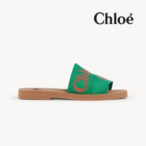 끌로에 우디 플랫 뮬 Green 샌들 슬리퍼 CHC23U188EF98R