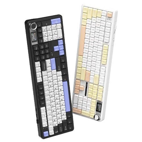 AULA F108 PRO 유무선 기계식 치즈 화이트 한글 (저소음 솜사탕축)_이미지