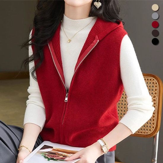 바드론 집업 후드 골지 조끼 3129728