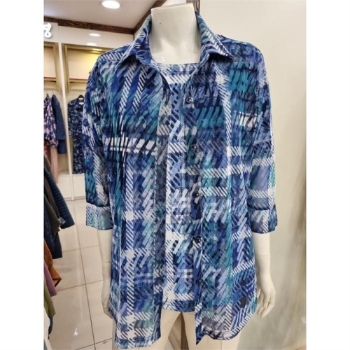 NC엑스코 이헌영 체크 잔망사 앙상블 셋트 재킷 22BS4045J2_이미지