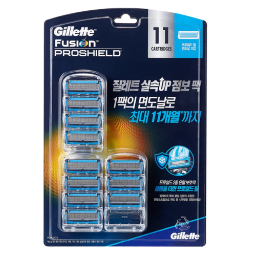 질레트 퓨전 프로쉴드 칠 면도날 (11개)_이미지