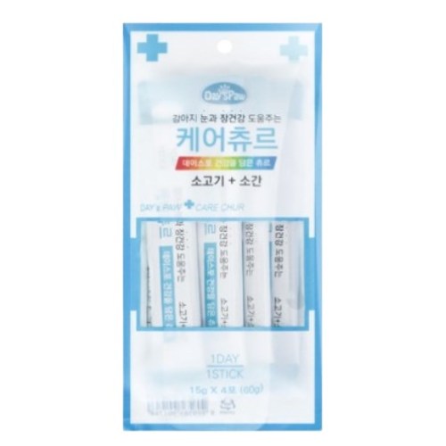 펫원 데이스포 독 케어츄르 소고기+소간 60g (15g x 4p) (1개)