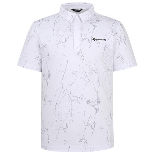 테일러메이드 마블 프린트 카라 반팔 티셔츠 TMTYM2155 (100, 화이트)