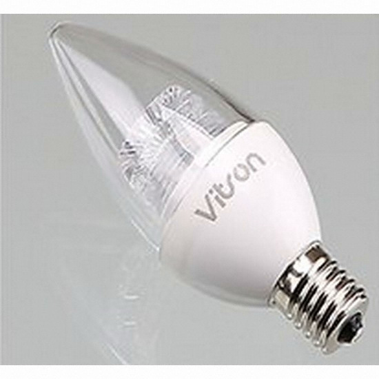 LED E17 투명 촛대구 전구색 5W