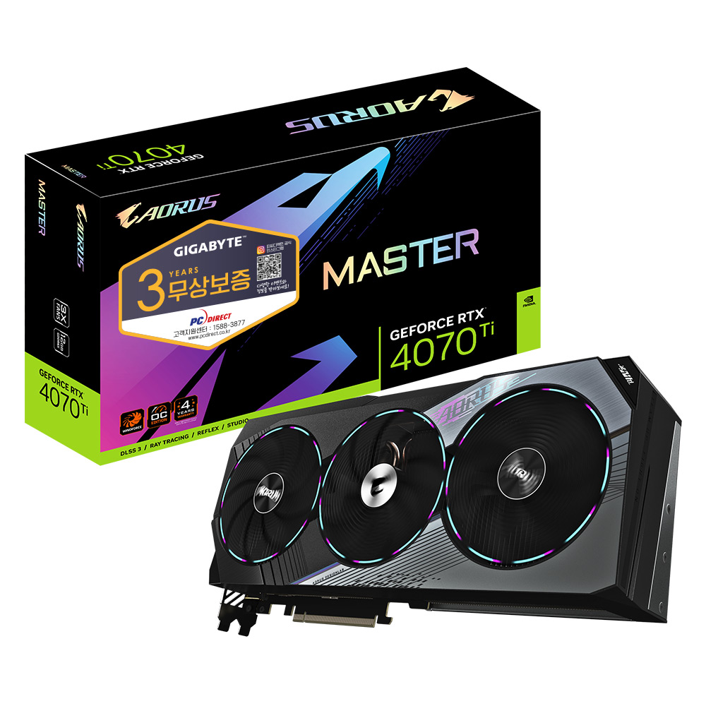 GIGABYTE AORUS 지포스 RTX 4070 Ti MASTER D6X 12GB 피씨디렉트