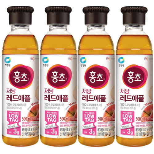 청정원 홍초 저당 레드애플 500ml (4개)_이미지