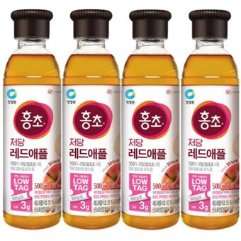 청정원 <b>홍초</b> 저당 레드애플 500ml