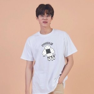 키밍 푸들 강아지 그래픽 캐쥬얼 반팔티 AIP W7E280A_이미지