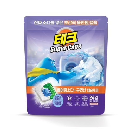 테크 수퍼캡스 베이킹소다+구연산 캡슐세제 24개입 (1개)_이미지