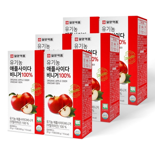  일양약품 유기농 애플사이다 비니거 100% 300ml(20gx15포) [6개]