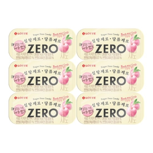 롯데제과 제로 피치민트 캔디 28g (6개)