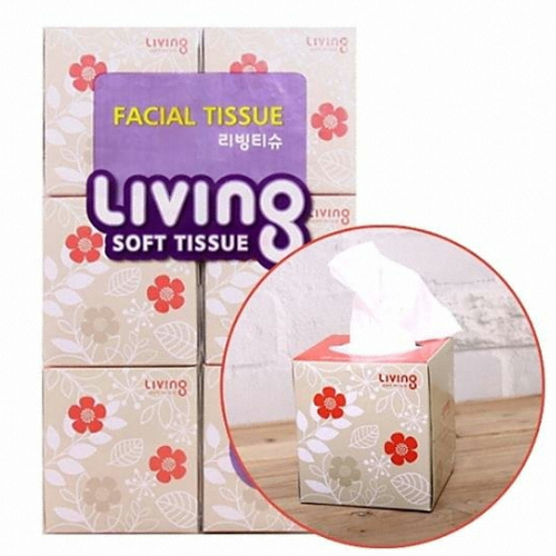 리빙 미니미용티슈 100매 (6입)