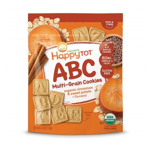 해피 TOT ABC 멀티 그레인 쿠키 125g 8팩 시나몬 고구마맛 Happy Tot Organic Super Smart ..
