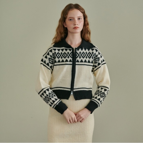 노르딕 배색 집업 가디건 VLCCY7953