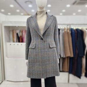조이너스 여성 코트 A라인 체크 핸드메이드 모직 롱자켓DW1WCH0470
