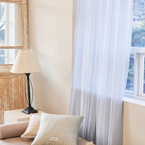 데코뷰 라이트 쉬폰 나비주름 긴창 커튼 (70x240cm)_이미지