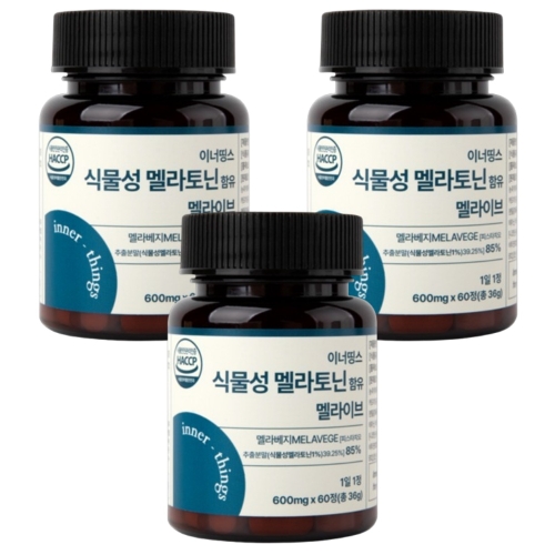 [불명] 이너띵스 식물성 멜라토닌 함유 멜라이브 600mg 60정 (3개)_이미지