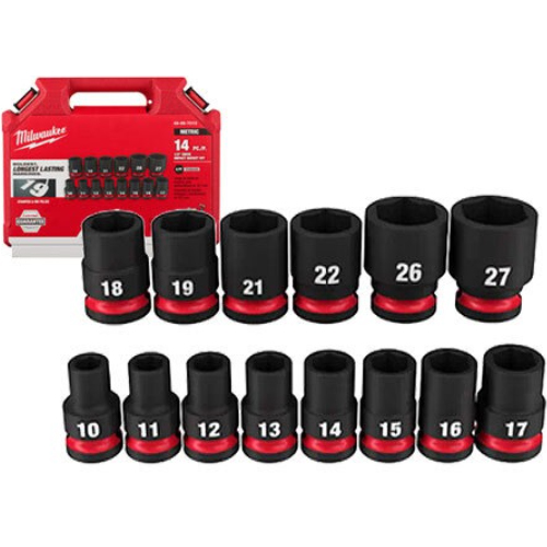 밀워키 1/2인치 스탠다드 임팩트 소켓 세트 49-66-7013 (14pcs)_이미지