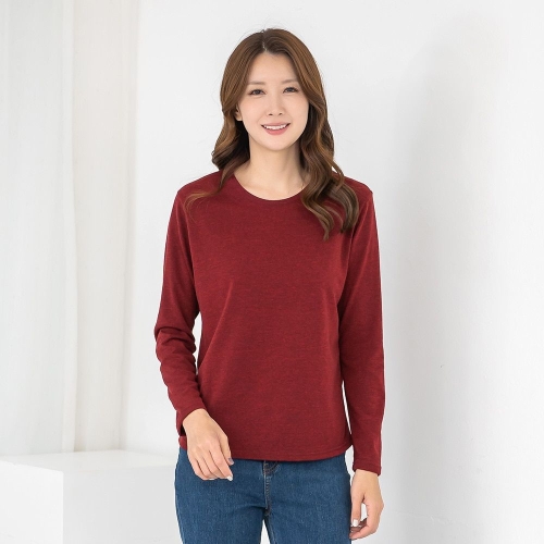 모슬린 엄마옷 라운드 겉기모 긴팔 티셔츠 TS510113 중년여성/50대/60대/70대/빅사이즈/할머니옷_이미지