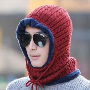 [불명] 겨울 방한 패션 글렌 넥워머 털모자 와인 남성용 워머 3841478