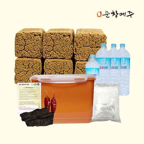 순예담 순창 메주 장 담그기 세트 4.2kg (6덩이) + 누름독 (1개)_이미지