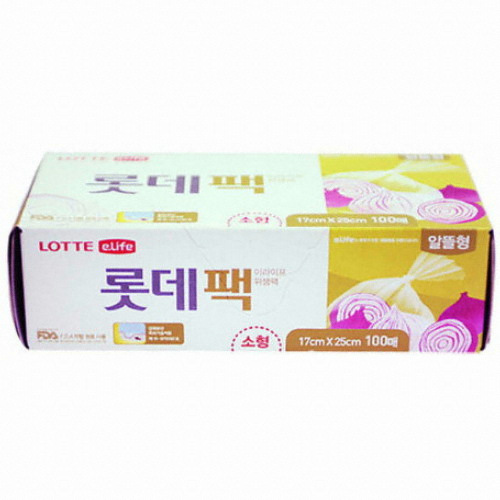 롯데이라이프 알뜰형 위생팩 소형 17x25cm 100매 [5개(500매)]
