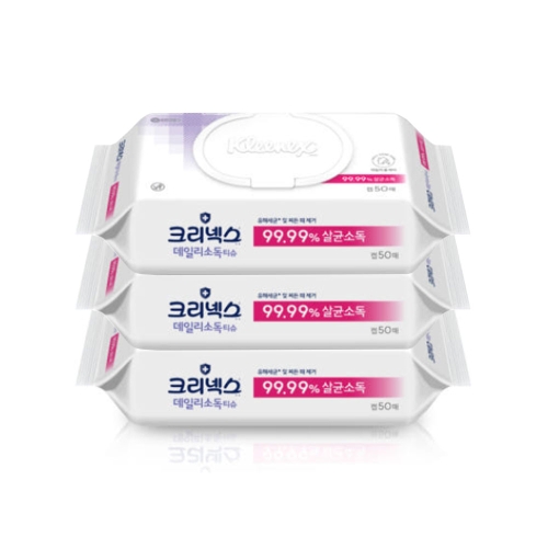 크리넥스 데일리 소독 티슈 50매 (3팩)_이미지